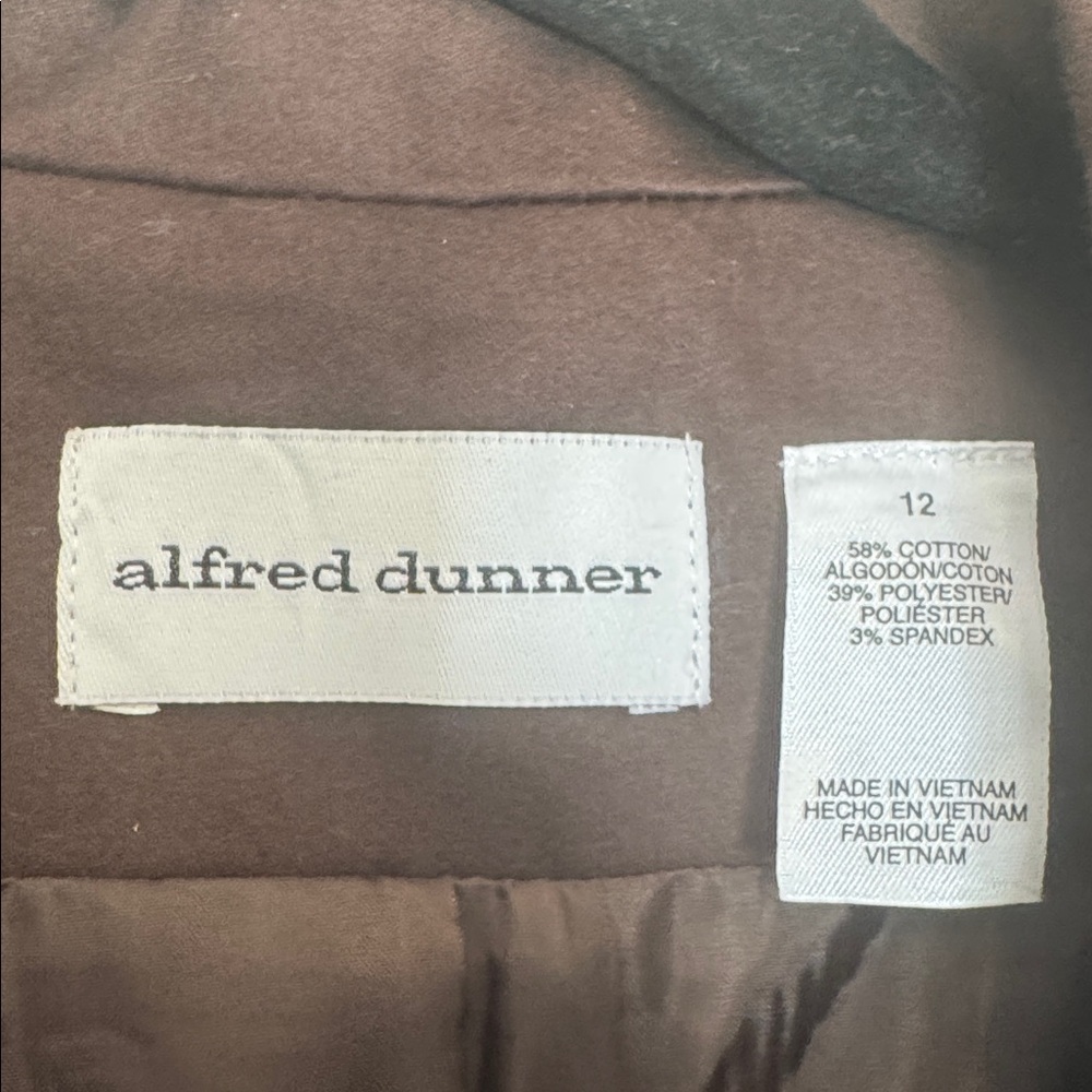 Alfred Dunner Chocolate Brown Outerwear